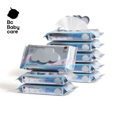 Bc Babycare Flushable Wipe 8 Packs × 42 Pieces