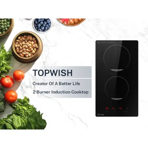 Topwish inductiekookplaat, inductiekookplaat 4 pits, inductiekookplaat 60 cm, 4 zones inductie kookplaat, inductiekookplaat met kinderslot, boost-functie, touchbediening, restwarmte-indicatie, timer