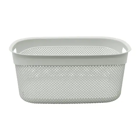 JVL Droplette Design Plastic Storage Basket - 33L, Ice Grey