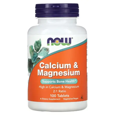 NOW Foods Calcium + Magnesium Bone Muscle Tablets - 100 Tablets