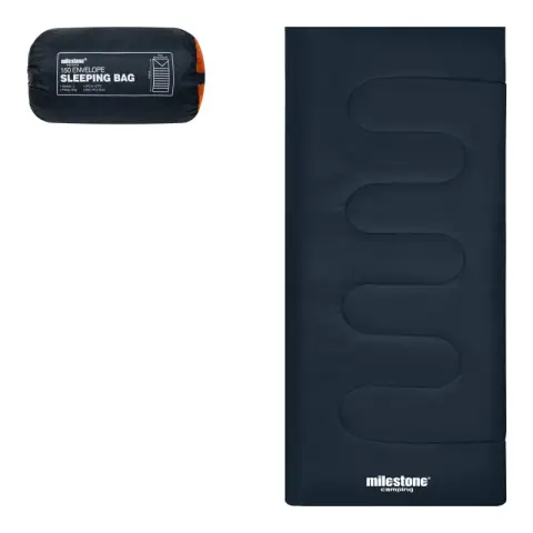 Milestone Envelope Sleeping Bag - Single -2 Seasons-Charcoal