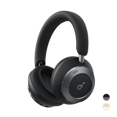 soundcore by Anker Space One Pro draadloze koptelefoon met adaptieve actieve ruisonderdrukking, 6 microfoons, opvouwbaar en comfortabel, 60u batterijduur, lossless audiokwaliteit, snelladen, Hi-Res draadloos geluid met LDAC