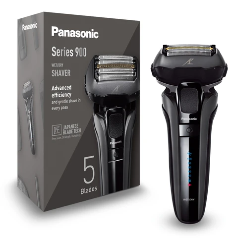 Panasonic 5-Blade Wet & Dry Electric Shaver With Responsive Beard Sensor, Charging Stand, Series 800 - Black, ES-LV6U
