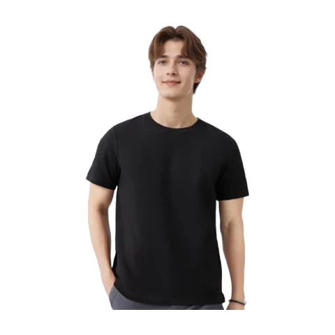 J.Zao Heren-T-shirt - Antibacterieel - Premium Langvezelkatoen - Zwart, M M