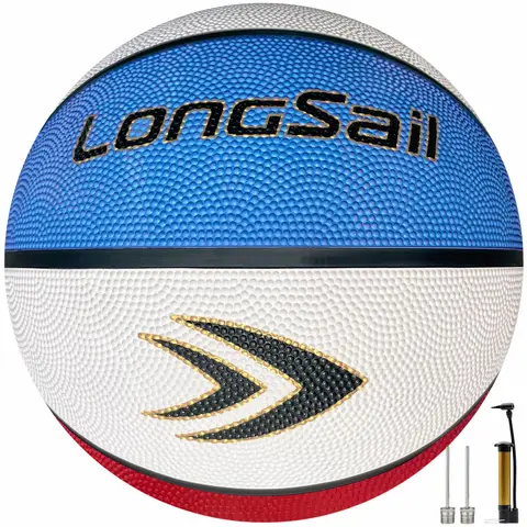 High-quality Rubber Basketball（22"） Size3# Red/White/Blue