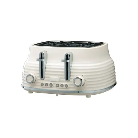 DAEWOO Sienna 4 Slice Retro Toaster, Wide Slots, Cream - SDA2483GE