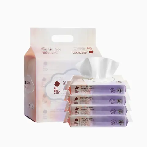Babycare Soft Wipes - 200*200mm, 4 packs of 48 sheets each