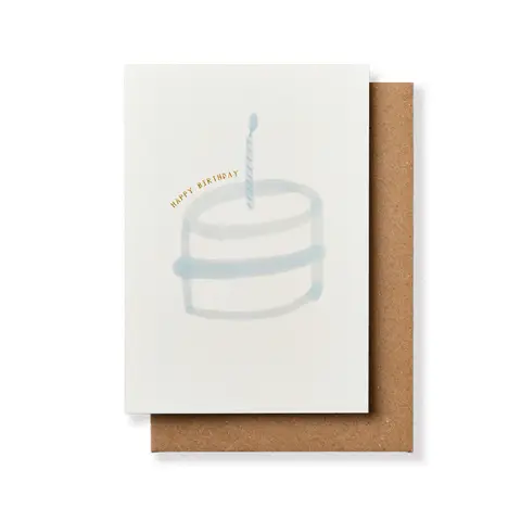 Katie Leamon Blue Birthday Cake Card