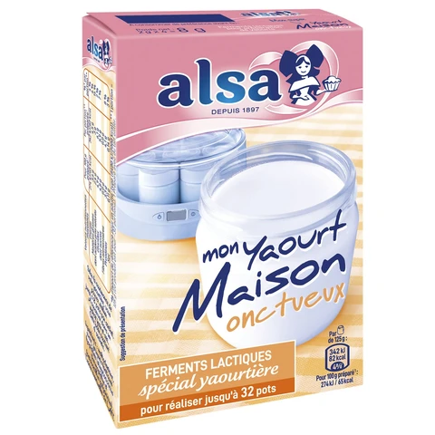 ALSA Ferments lactiques pour yaourt maison onctueux - 8 g
