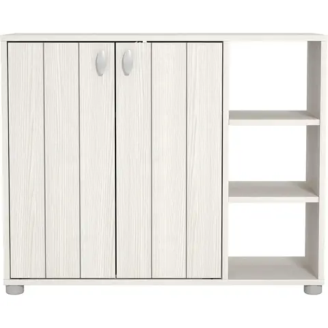 Galano Hansel 24-Pair Shoe Cabinet – 2-Door Storage Unit, Modern Standing Rack for Hallway (Cream Oak) – D35.3 x W79.6 x H119.0cm