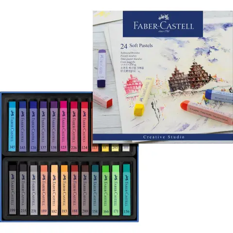 Faber-Castell Creative Studio Soft Pastels, Wallet of 24