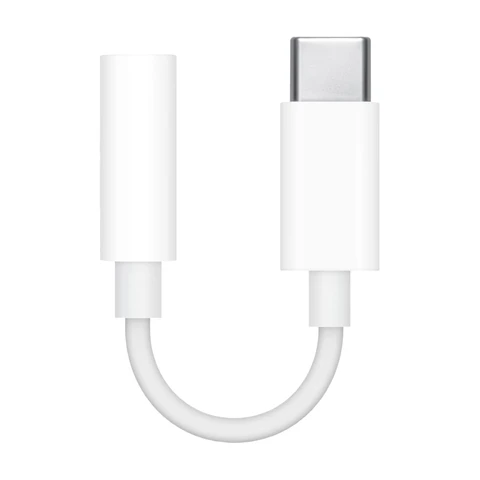 Apple offizieller USB-C auf 3,5-mm-Kopfhöreranschluss-Adapter, kopfhörer, lautsprecher, weiß, 6,8 x 1,7 x 8,8 cm