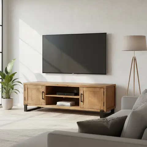 TV Unit Pembroke Pine Natural/Black L:145cm