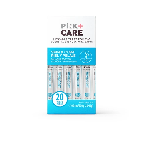 PINK + Care Friandises liquides pour chats au saumon et jaune d'œuf - 20 × 15 g