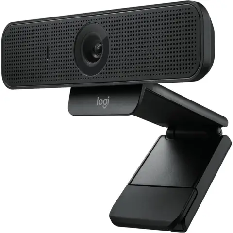 Logitech C925e Business-Webcam, HD 1080p, 78° Blickfeld, Autofokus, RightLight 2 Technologie, Abdeckblende, 2 Stereomikrofone, Für Skype Business, WebEx, Lync, Cisco, etc., PC/Mac - Schwarz