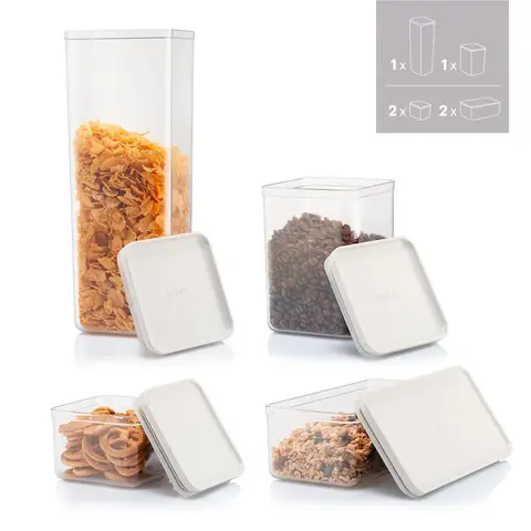 Bodum CANTEEN Set of 6 Storage Jars - White Lid