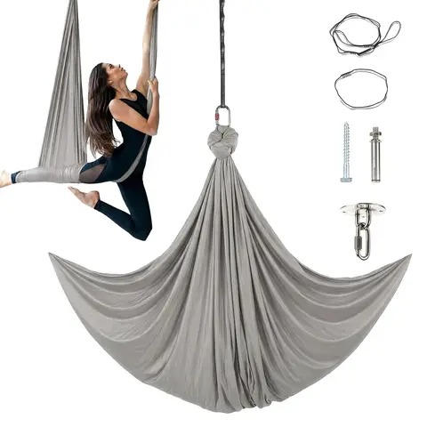 Anti-Gravity-Akrobatik-Yogoschlinge, 2,85 m langes Premium-Dehnstoffgewebe mit Zubehör für die Deckenmontage, belastbar bis 200 kg, für Zuhause und Studio