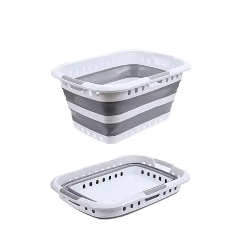 JORDAN&JUDY 45L Mesh Foldable Storage Basket with Triple Handles, Easy to Carry & Store