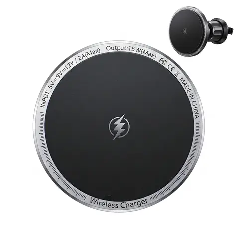 Rexsun 15W magnetisches kabelloses Autoladegerät, Magsafe Autohalterungs-Ladegerät, für Lüftungsschlitz/Armaturenbrett, kompatibel mit iPhone 14/13/12 Serie, M2 PRO, Schwarz