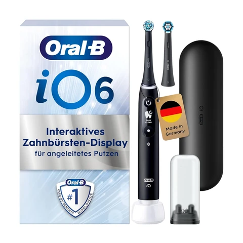 ORAL-B iO6 - Elektrische Zahnbürste - Schwarz Smart Drucksensor 3D Reinigung