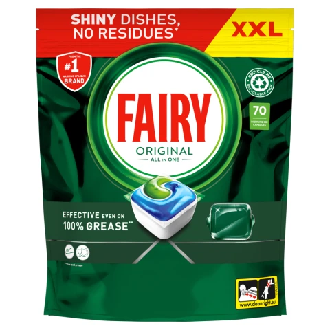 Fairy Original All In One Dishwasher Tablets Regular, 70 Tablets
