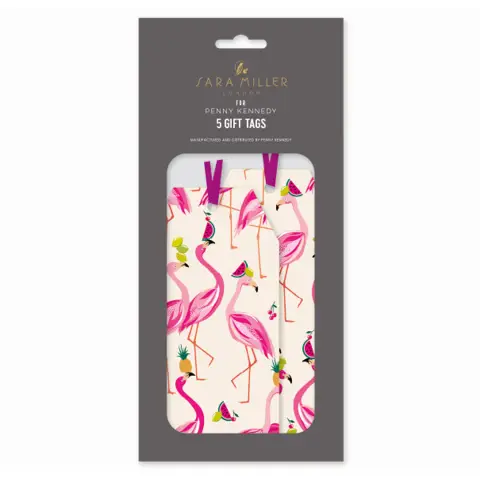 Sara Miller Fabulous Flamingos 5 Pack Gift Tags