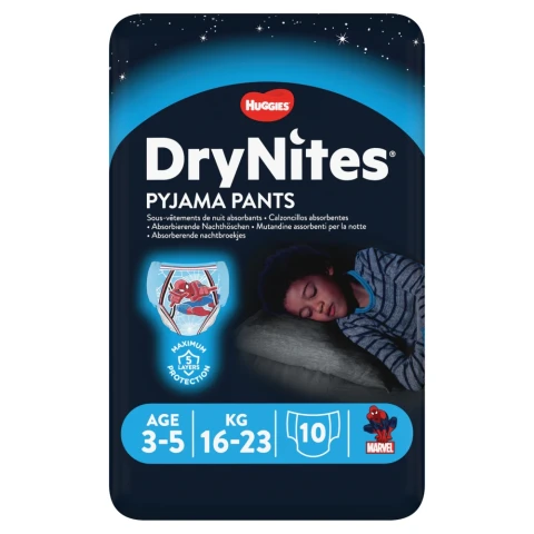 Pampers DryNites Sous-Vêtements de Nuit 3-5 ans - Lot de 10