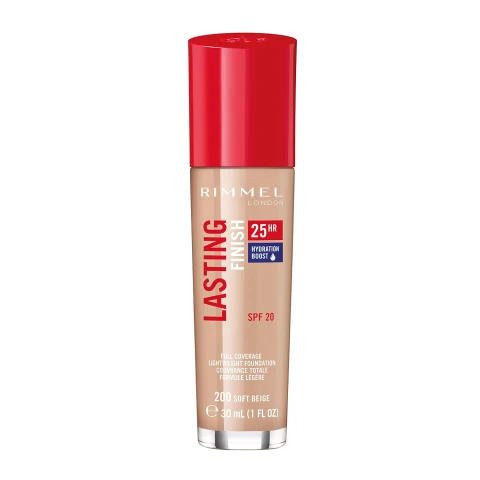 Rimmel LASTING FINISH FOUNDATION 25HR (WITH COMFORT SERUM) 30ML 200 Soft Beige