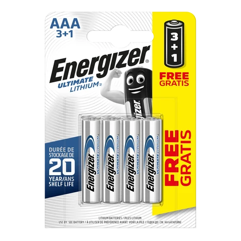 Energizer AAA Ultimate Lithium Batteries – Bonus Pack of 4 (3+1)