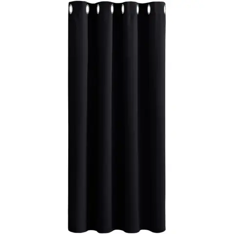 PONY DANCE Eyelet Blackout Curtains, W 52 x L 54 inches, 1 Panel, Black