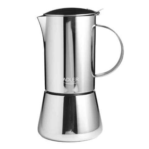 Adler AD 4419 Espressokocher 0.35 Liter 1 Einheit Silber Für alle Herdarten Sicherheitsventil Kompaktes Design