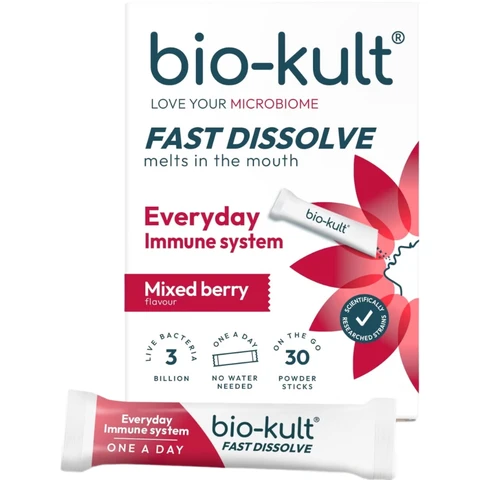 Bio-Kult Immune Fast Dissolve Powder Sticks Mixed Berry Flavour - 30 Sticks