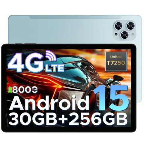 DOOGEE TAB G6 Tablet 11 Zoll Android 15 Tablets, 30 GB+256 GB/2 TB Tablet mit SIM-Kartenslot, 8000 mAh & T7250 Octa-Core Android Tablets, 4G LTE + 2 Lautsprecher + Widevine L1, Gesichts-Scanner, Bluetooth 5.0, 5G-WLAN, GPS, BLAU