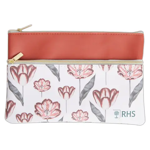 RHS Tulips Florals Dual Compartment Pencil Case