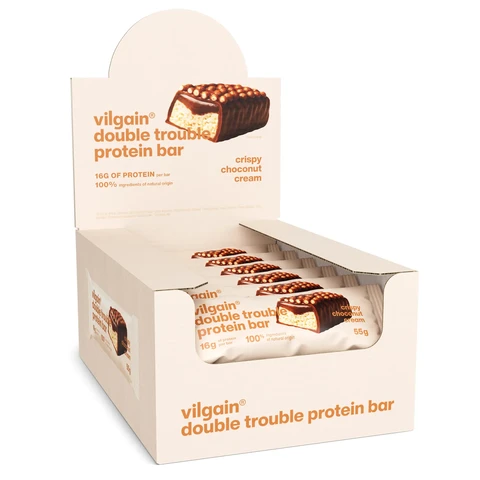 Vilgain Double Trouble Protein Bar Choc Bueno with Crisps - 12 x 55g