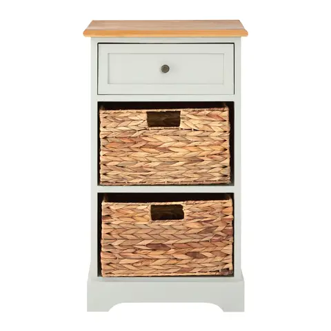 Interiors by Premier Storage Unit Vermont 1 Drawer 2 Baskets Grey/Natural