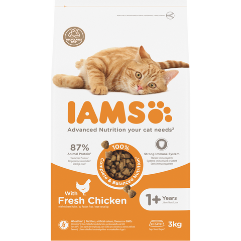 IAMS kattenvoer voor volwassen katten met kip 3 kg