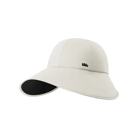 White with Black Accent Summer Hat Ahead Palmer Canvas Sun Hat with Large Brim and Accent Trim  main image 2