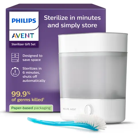 Philips Avent Advanced Baby Bottle Steriliser, Fast Steam Sterilisation, Adjustable Size, SCF291/01