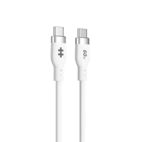 Hyper® 1.5m Silicone USB-C to USB-C 60W Charging Cable - White