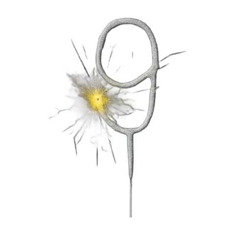 Morrisons Cake Candle Sparkler Number 9 Silver