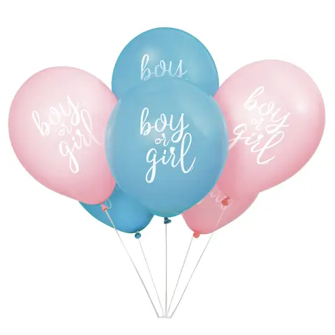 Unique Party Latex Balloons, Gender Reveal, 30cm, 8 pack