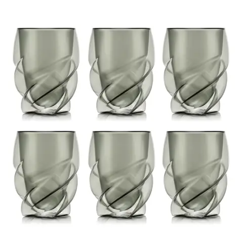 Bodum PAVINA PARIS Dubbelwandige glazen - 270 mL, Transparant grijs, Verpakking van 6