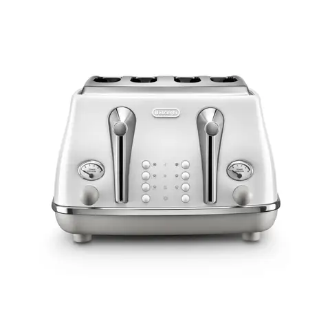 De'Longhi Icona Capitals, 4 Slice Toaster, Sydney White - CTOC4003.W