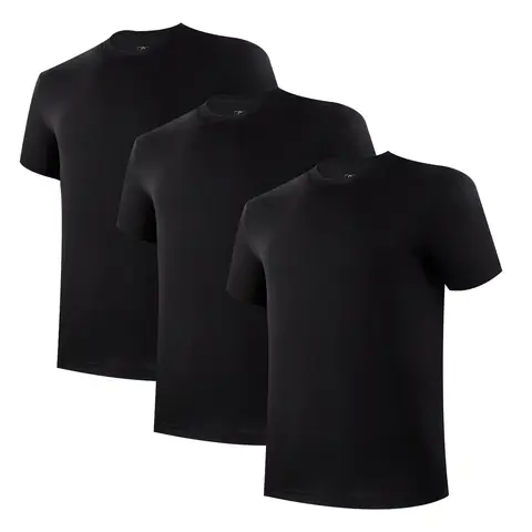 BAMBOO COOL Men's Undershirt Moisture-Wicking T-Shirts Stretch Crewneck Soft Tees for Men M (3 Pack)