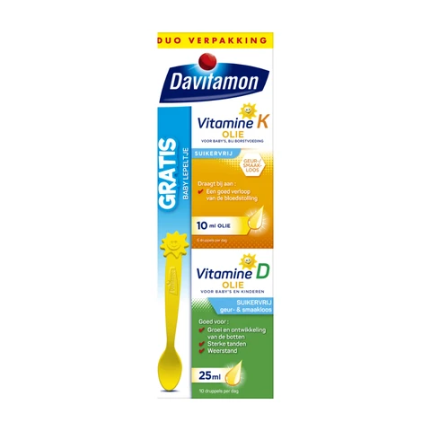 Davitamon Baby's Eerste Vitamine D Olie 25 ml & Vitamine K Olie 10 ml Combiverpakking