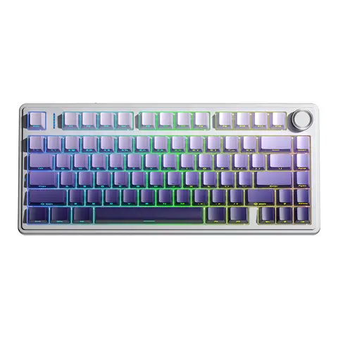 AULA F75 PRO 75% Mechanical Wireless Keyboard, QWERTY US layout,  Tri-Mode(Wired/Bluetooth/2.4G) - Gradient Purple/Star Vector Switch
