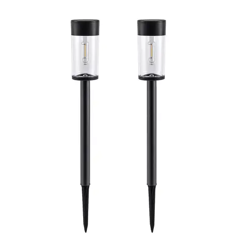 UME 2 Pack Solar Pathway Lights Outdoor, Bright Solar Garden Lights with Metal Design–IP65 Waterproof, Auto On/Off, 3000K LED Landscape Lighting for Yard, Lawn, Walkway, Driveway, Patio Decor