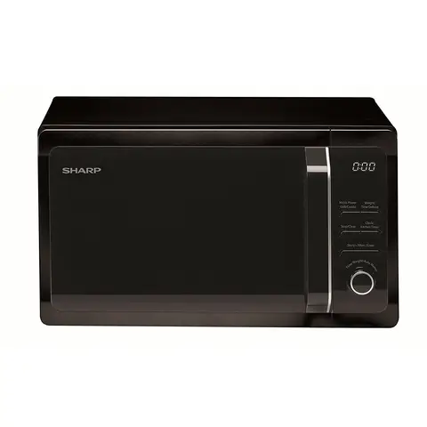 Sharp Microwave with Grill - 20L, Black, 800W with 1000W Grill, 5 Power Levels, R664KM
