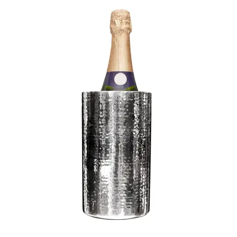 Maison by Premier Hammered Effect Stainless Steel Bottle Cooler, Stylish And Durable Wine Chiller With Textured Finish